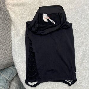 Black Asymmetrical multi cut out Pencil Skirt